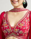 Mohey Women Rani Chinon Indo Western with Zari Work