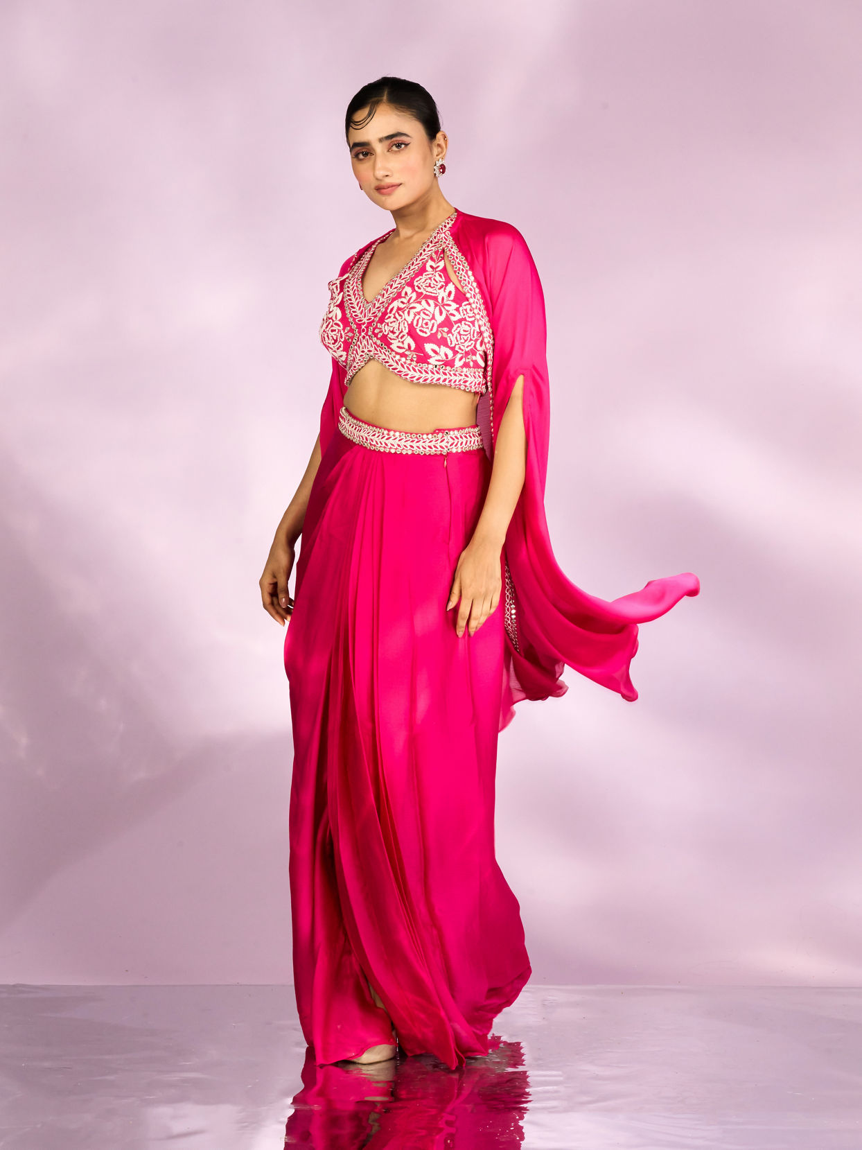 Mohey Women Enchanting Rani Pink Indo Western