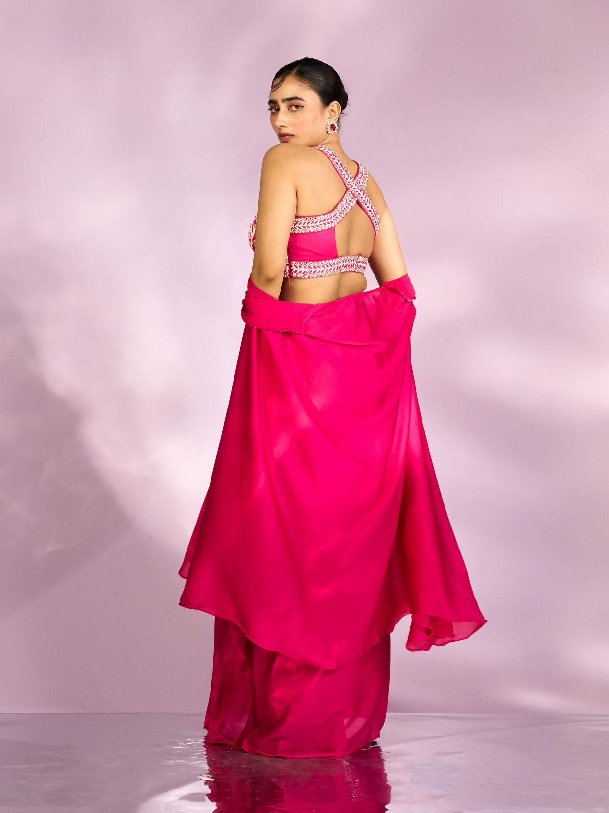 Mohey Women Enchanting Rani Pink Indo Western