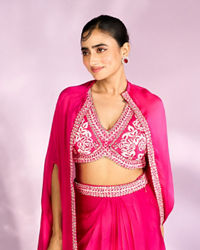 Mohey Women Enchanting Rani Pink Indo Western