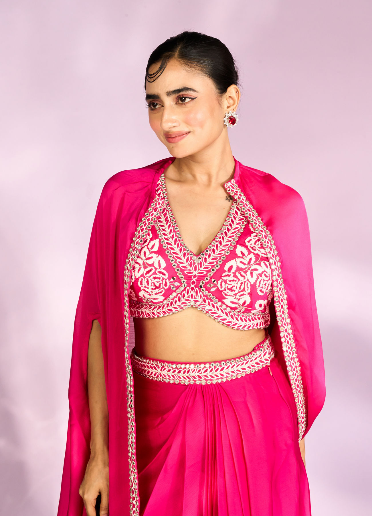 Mohey Women Enchanting Rani Pink Indo Western