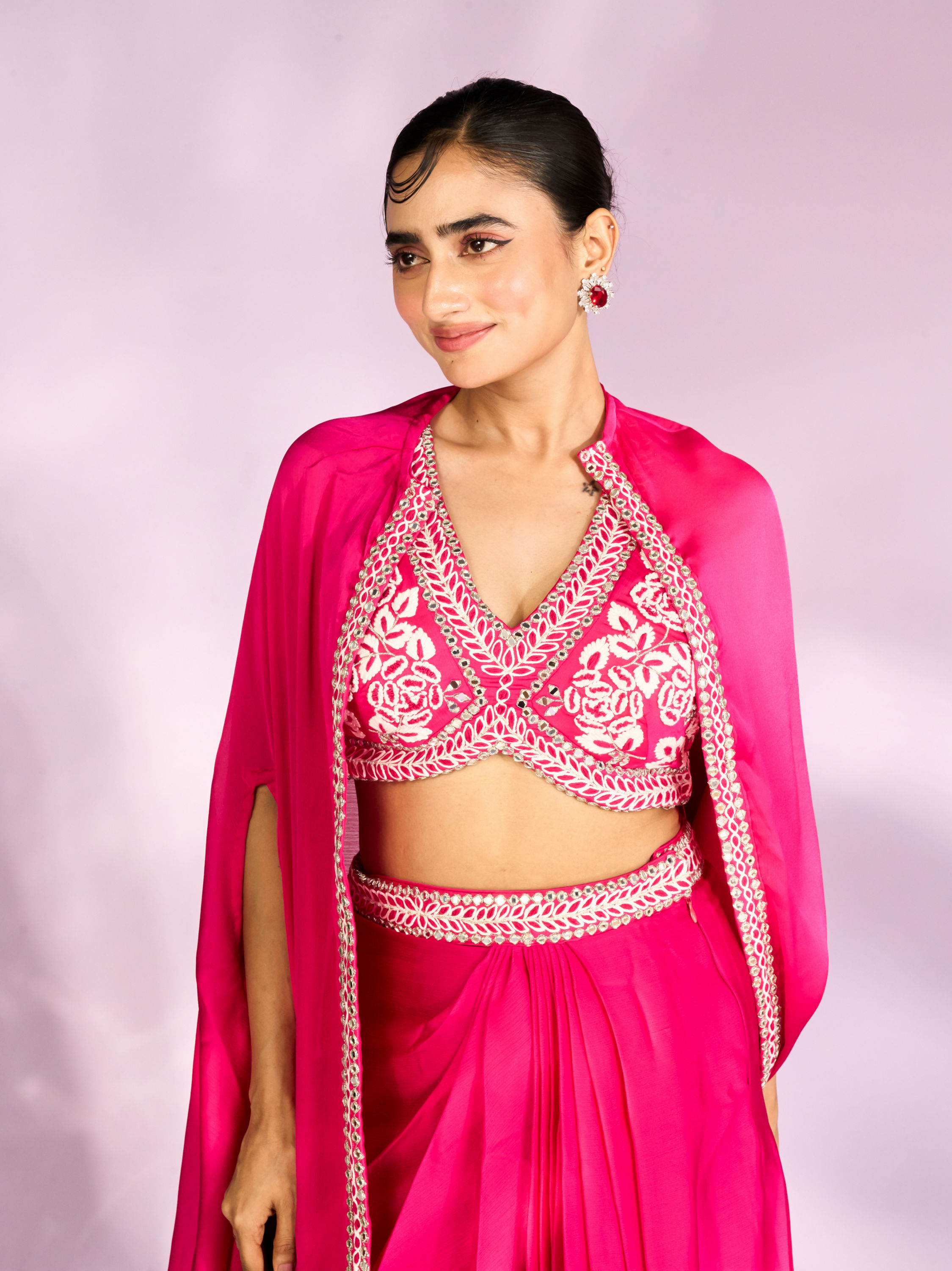 Mohey Women Enchanting Rani Pink Indo Western