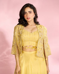 Mohey Women Exquisite Green Indo Western Set