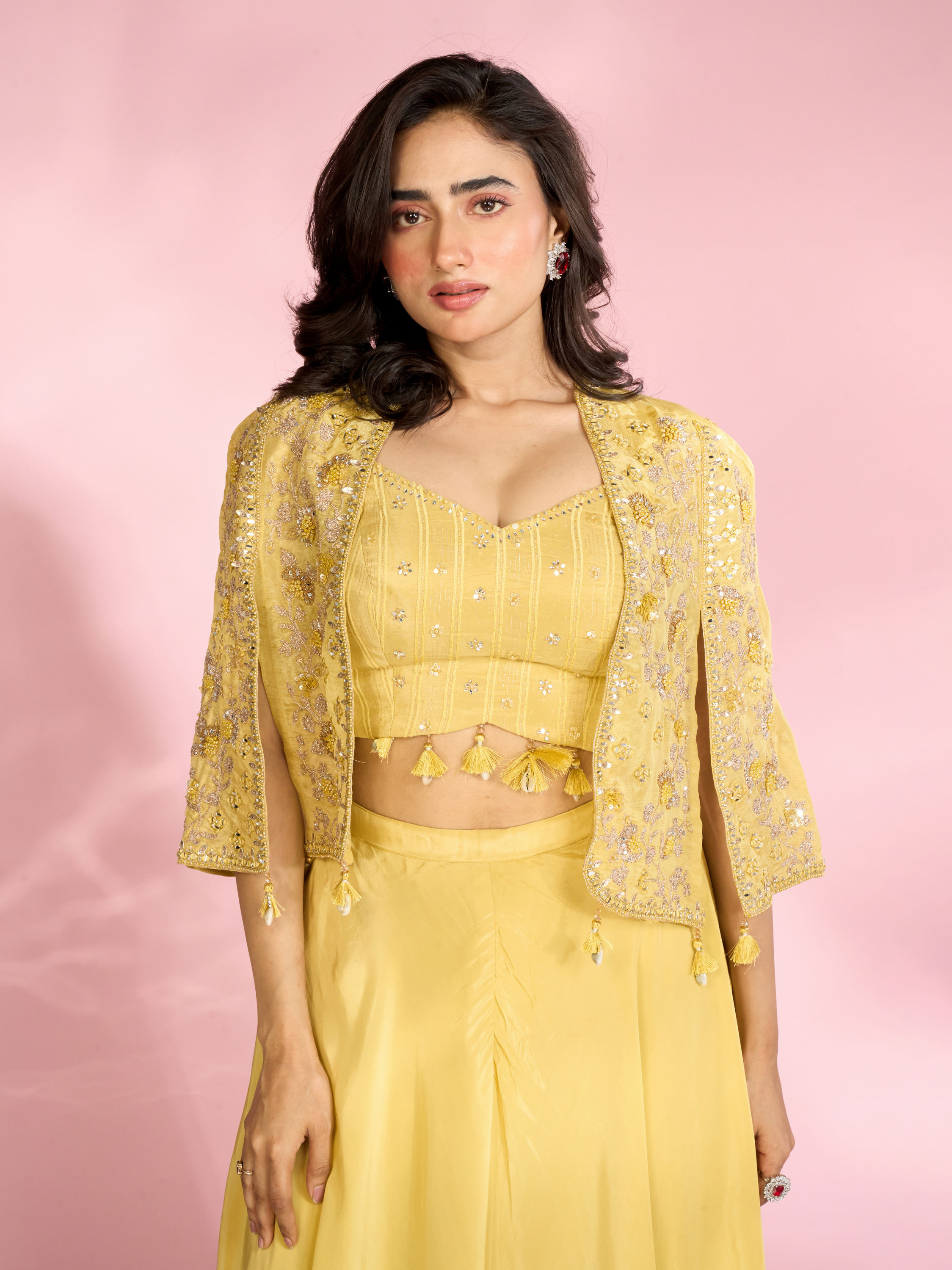 Mohey Women Exquisite Green Indo Western Set