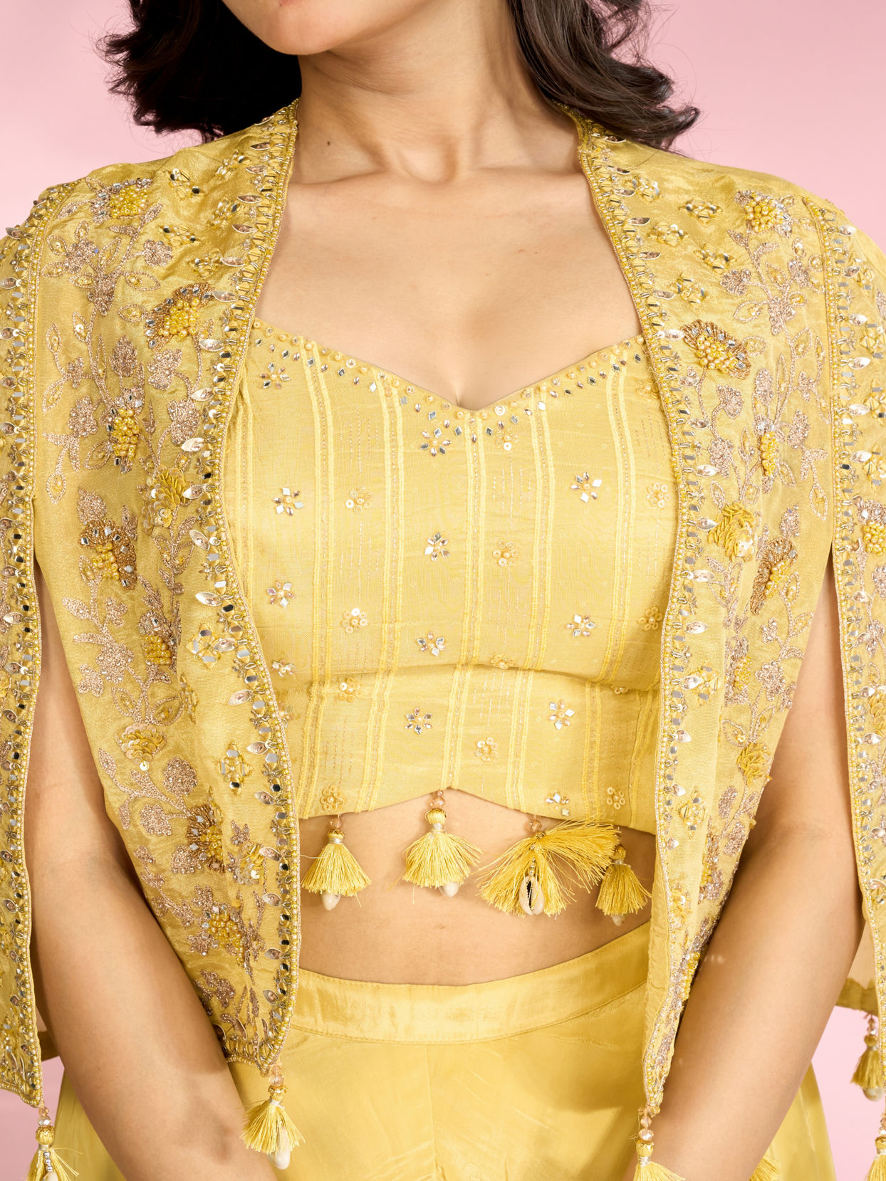 Mohey Women Exquisite Green Indo Western Set