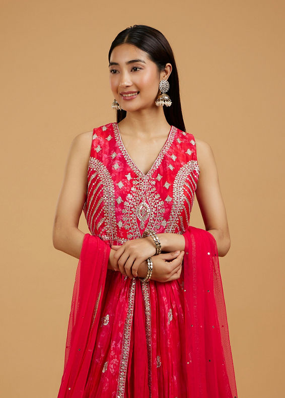 Mohey Women Enthralling Pink Anarkali Suit