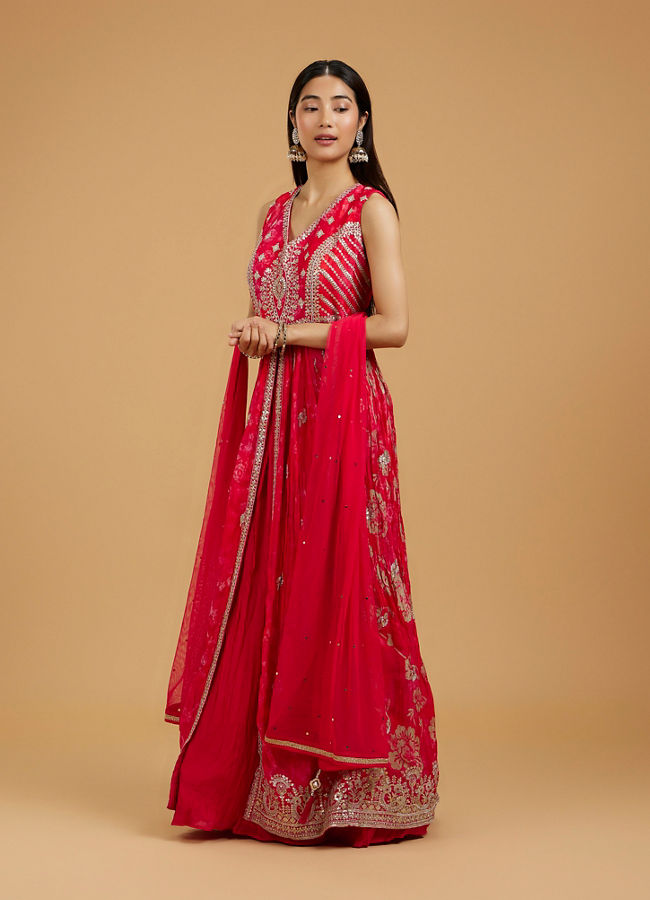 Mohey Women Enthralling Pink Anarkali Suit
