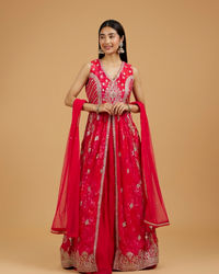 Mohey Women Enthralling Pink Anarkali Suit