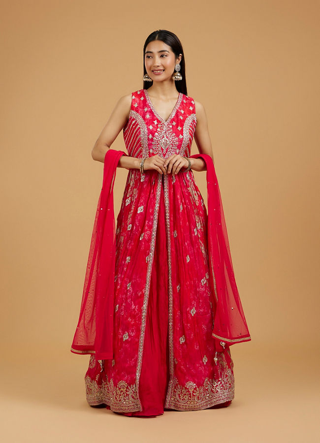 Mohey Women Enthralling Pink Anarkali Suit