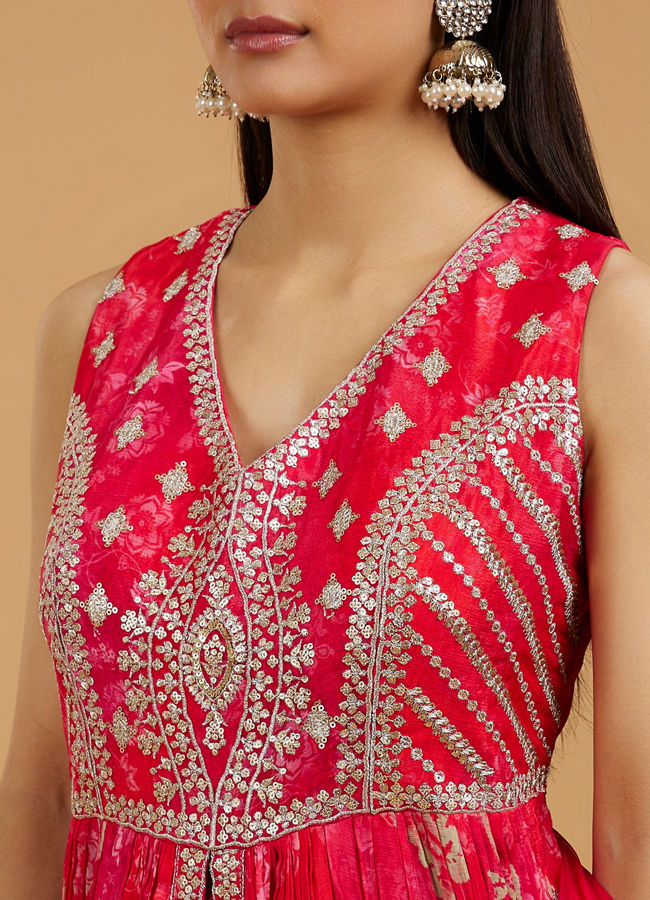 Mohey Women Enthralling Pink Anarkali Suit