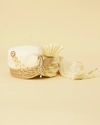 Manyavar Men White and Golden Chain Brooch Safa