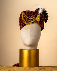 Manyavar Men Maroon Velvet Royal Safa