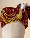 Manyavar Men Maroon Velvet Royal Safa