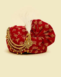 Manyavar Men Maroon Velvet Safa