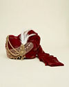 Manyavar Men Rich Maroon Paisley Motif Safa
