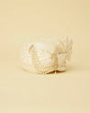 Pearl White Safa with Embellished Peacock Brooch image number 1