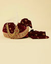 Manyavar Men Royal Maroon Paisley Motif Safa