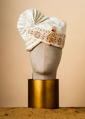 Manyavar Men Regal Cream Chanderi Safa