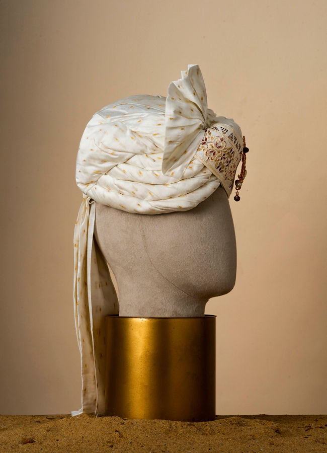 Manyavar Men Regal Cream Chanderi Safa