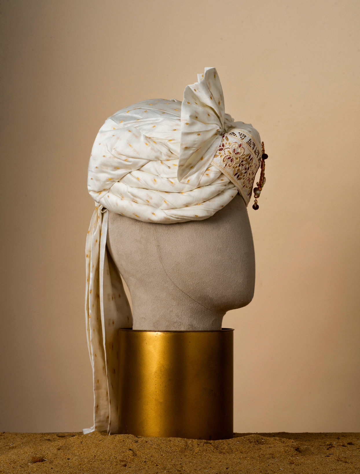 Manyavar Men Regal Cream Chanderi Safa