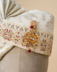 Manyavar Men Regal Cream Chanderi Safa