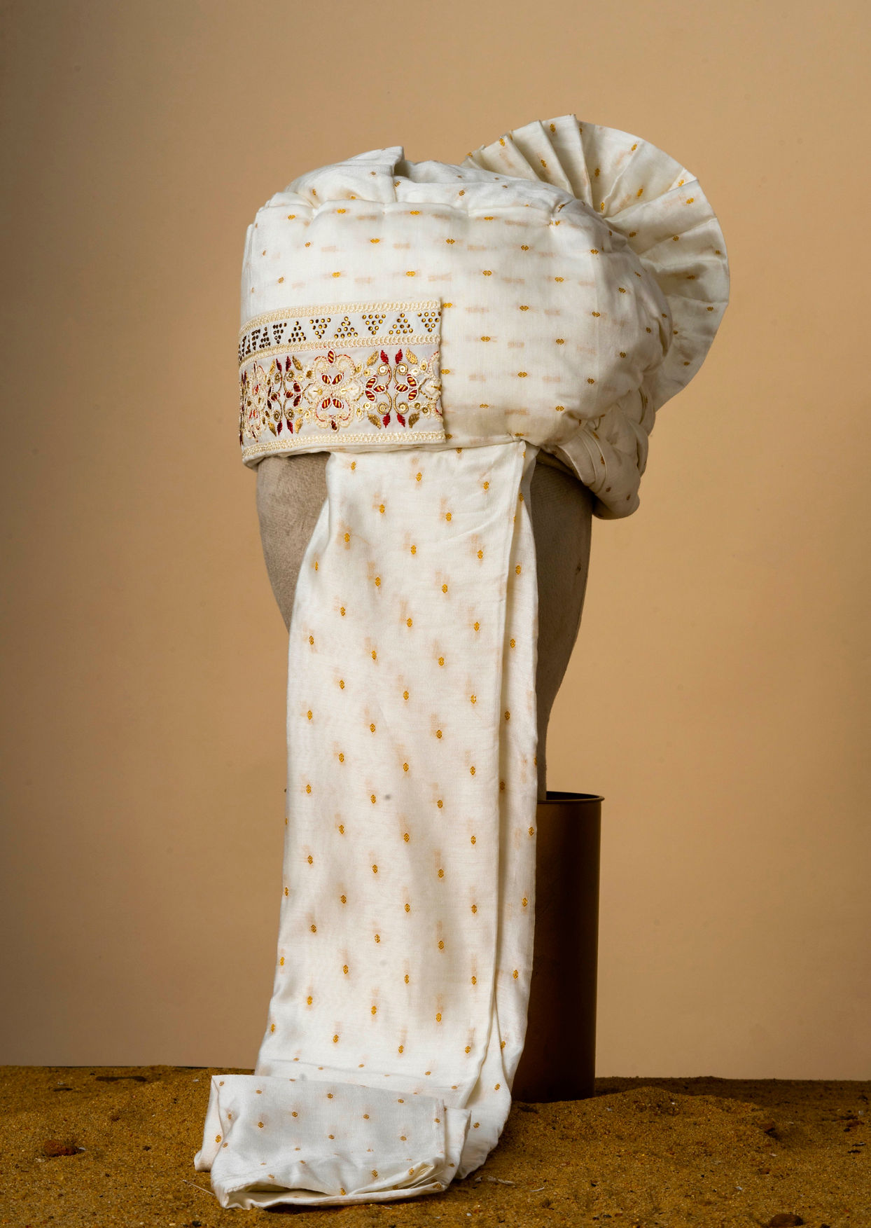 Manyavar Men Regal Cream Chanderi Safa