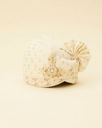 Manyavar Men Cream Safa with Paisley Brooch
