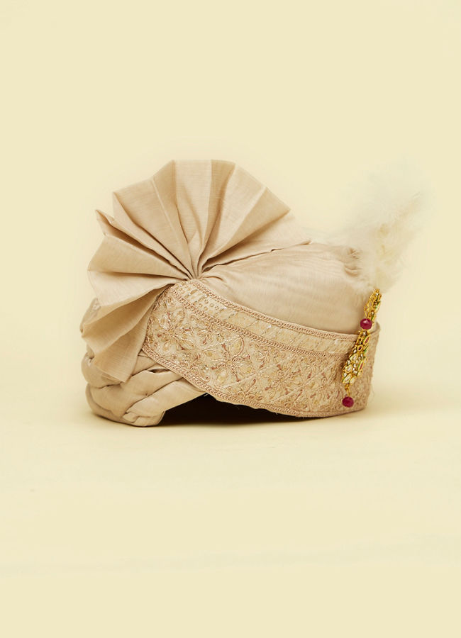 Manyavar Men Elegant Satin Safa for Men