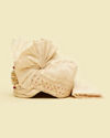 Manyavar Men Regal Beige Red Satin Safa
