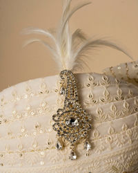 Manyavar Men Cream Georgette Royal Safa