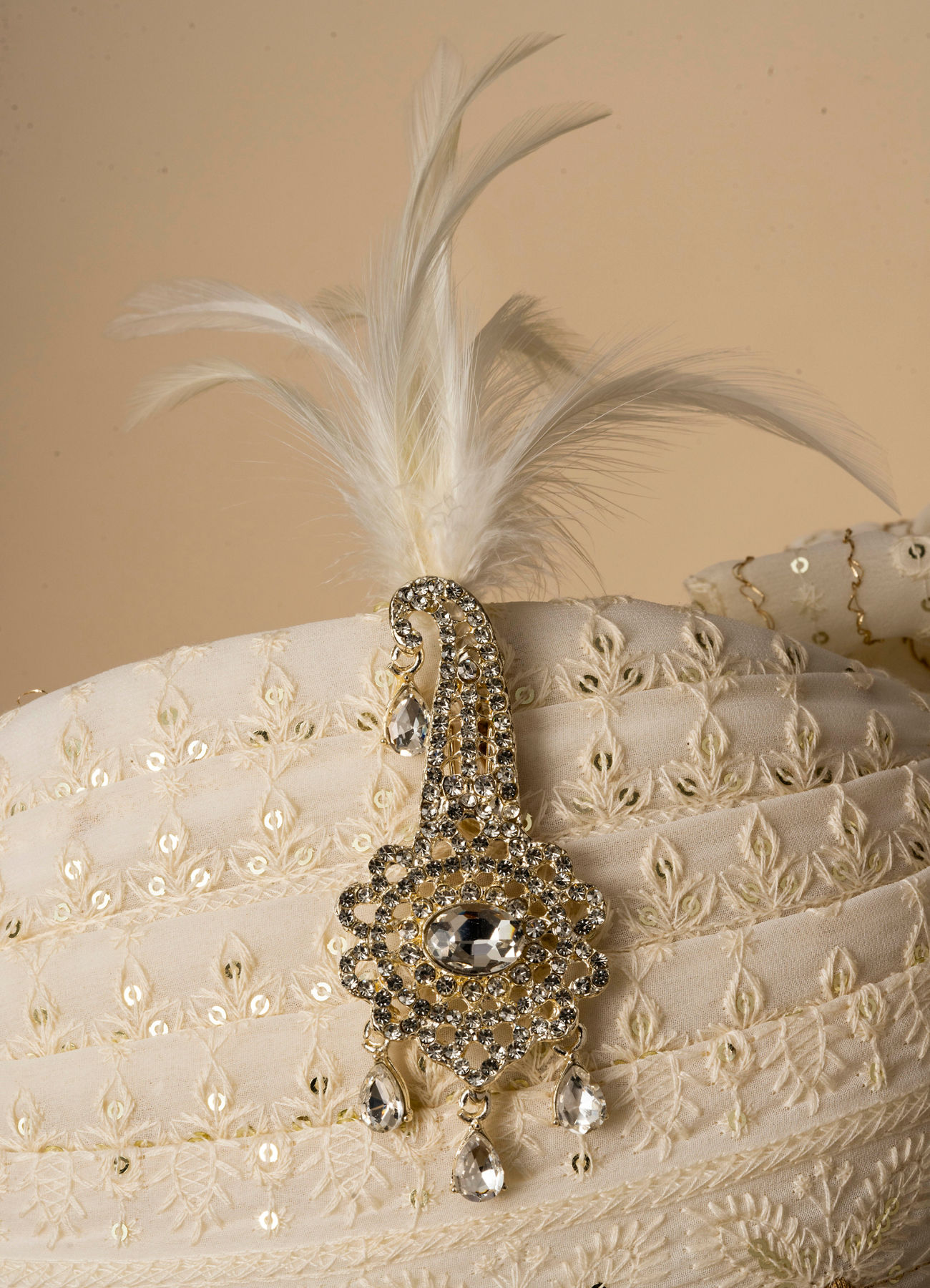 Manyavar Men Cream Georgette Royal Safa