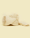 Manyavar Men Cream Chikankari Safa with Brooch