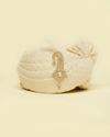 Manyavar Men Cream Chikankari Safa with Brooch