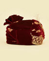 Manyavar Men Maroon Velvet Elegance Safa