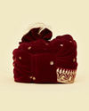 Manyavar Men Maroon Velvet Festive Safa