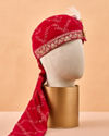Manyavar Men Pink Velvet Safa with Brooch