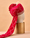 Manyavar Men Pink Velvet Safa with Brooch