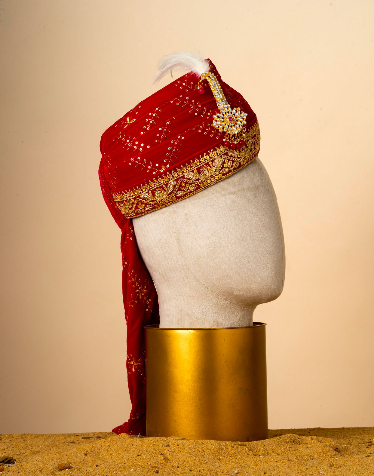 Manyavar Men Velvety Rani Regalia Safa