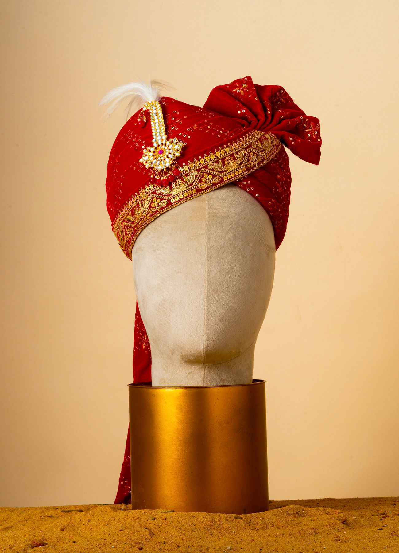 Manyavar Men Velvety Rani Regalia Safa