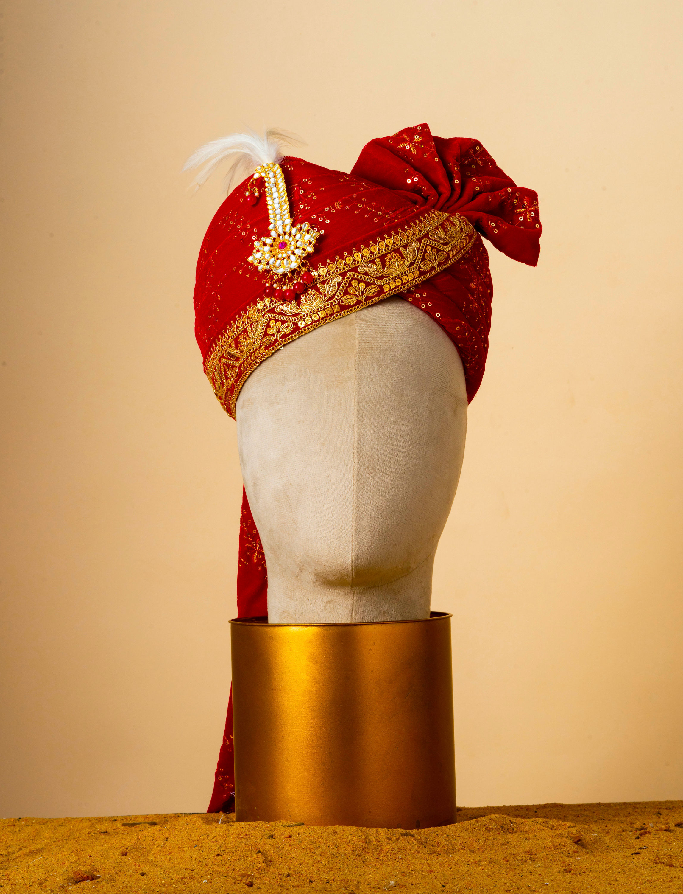 Manyavar Men Velvety Rani Regalia Safa