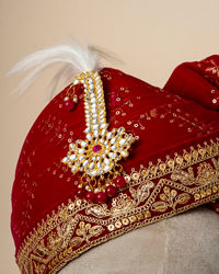 Manyavar Men Velvety Rani Regalia Safa