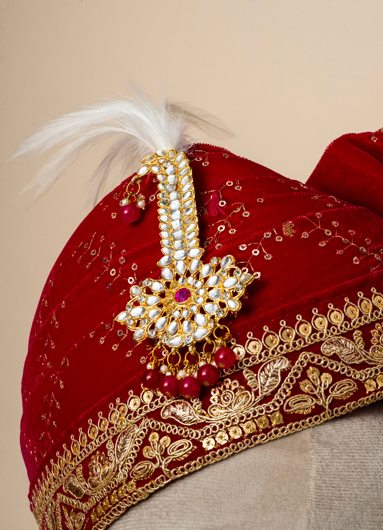 Manyavar Men Velvety Rani Regalia Safa