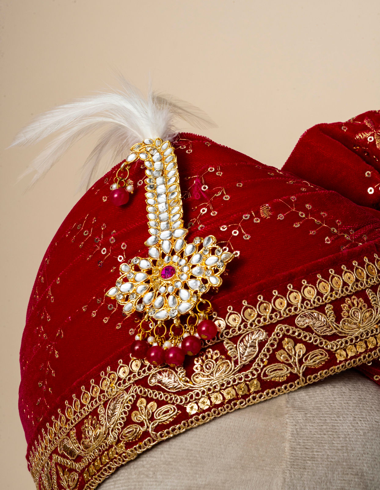 Manyavar Men Velvety Rani Regalia Safa