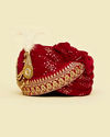 Manyavar Men Velvety Red Elegance Safa