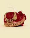 Manyavar Men Velvety Red Elegance Safa