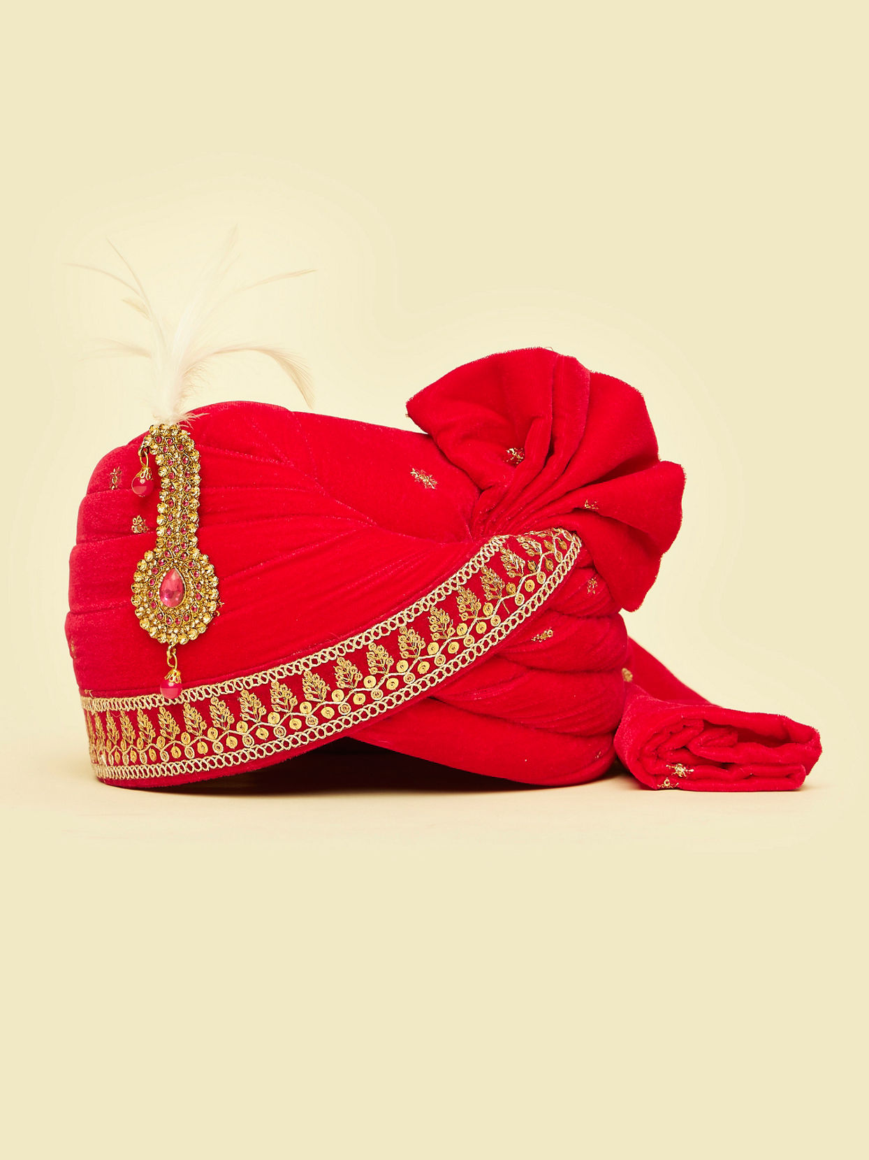 Manyavar Men Velvety Pink Safa