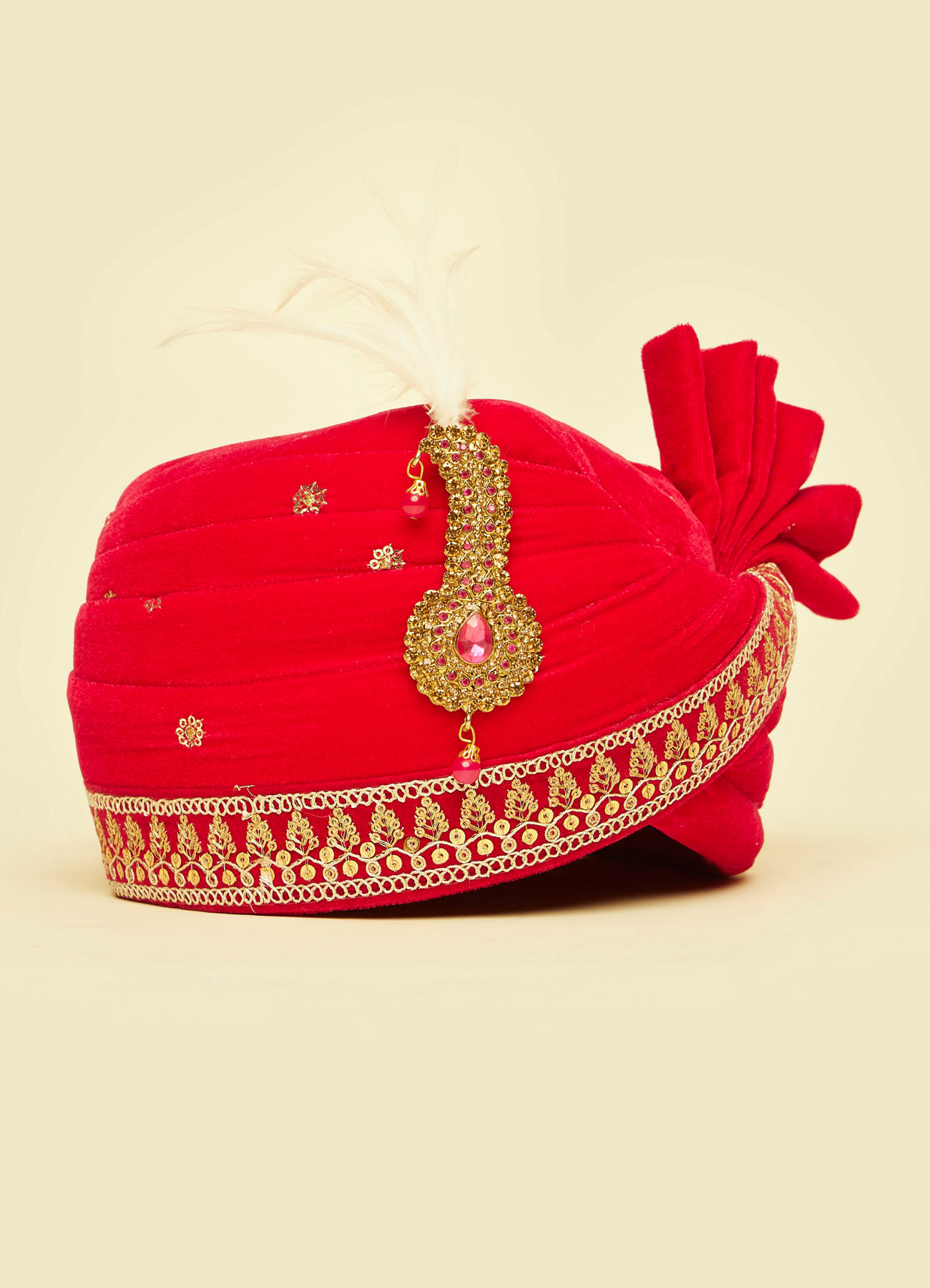 Manyavar Men Velvety Pink Safa
