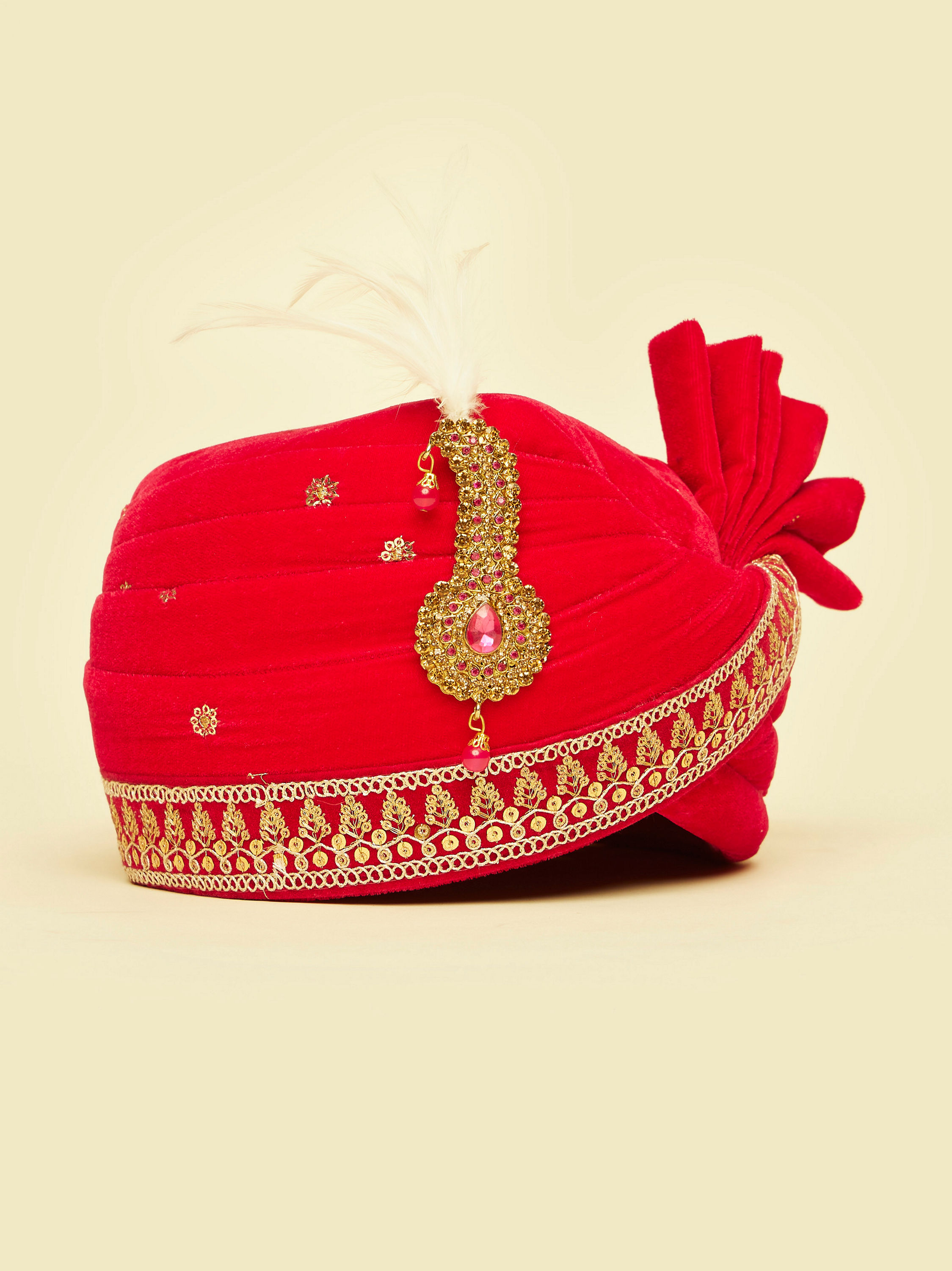 Manyavar Men Velvety Pink Safa