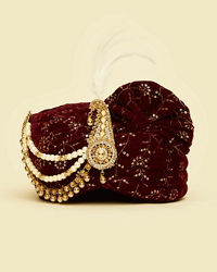 Manyavar Men Velvety Maroon Safta