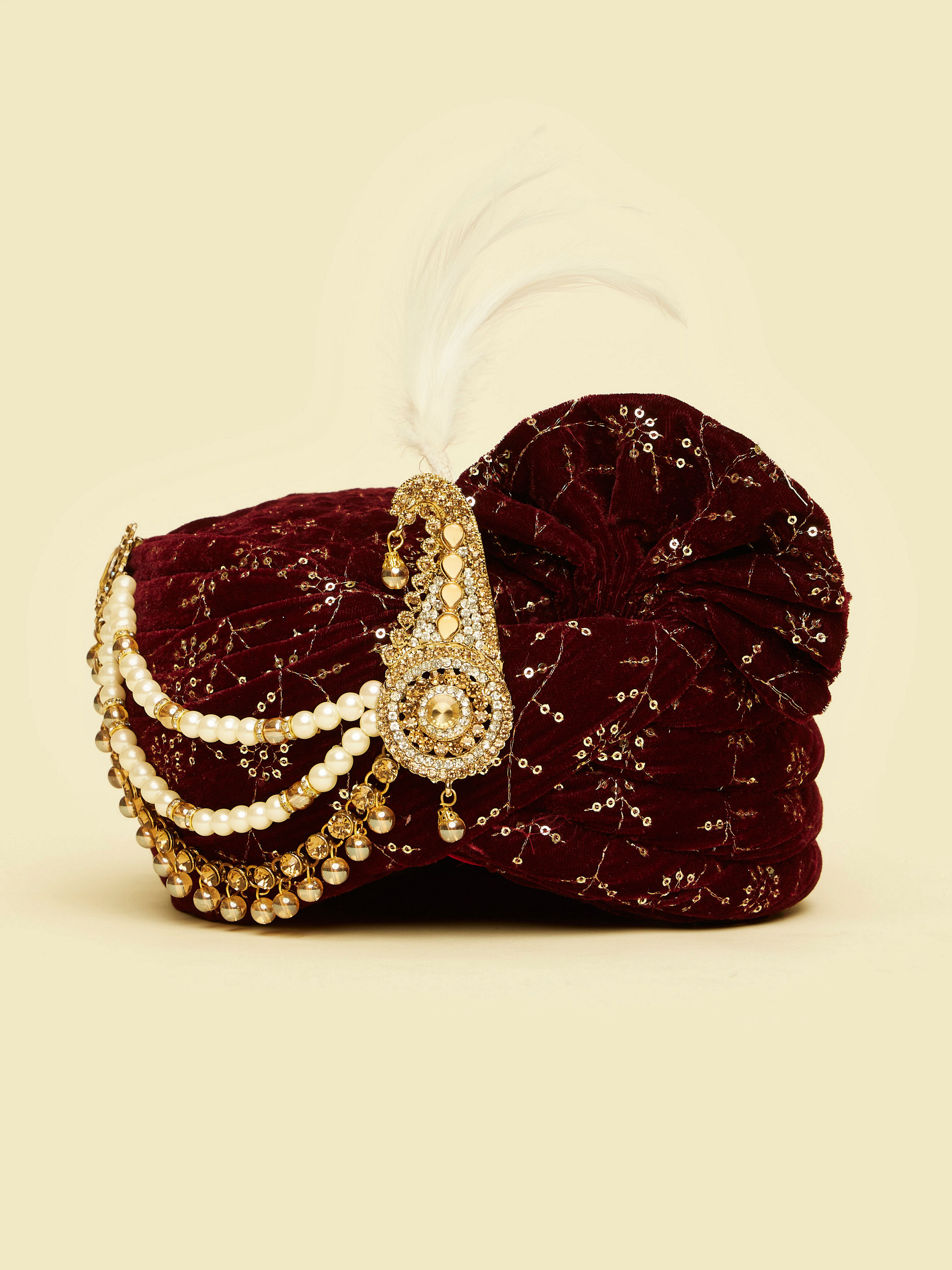 Manyavar Men Velvety Maroon Safta